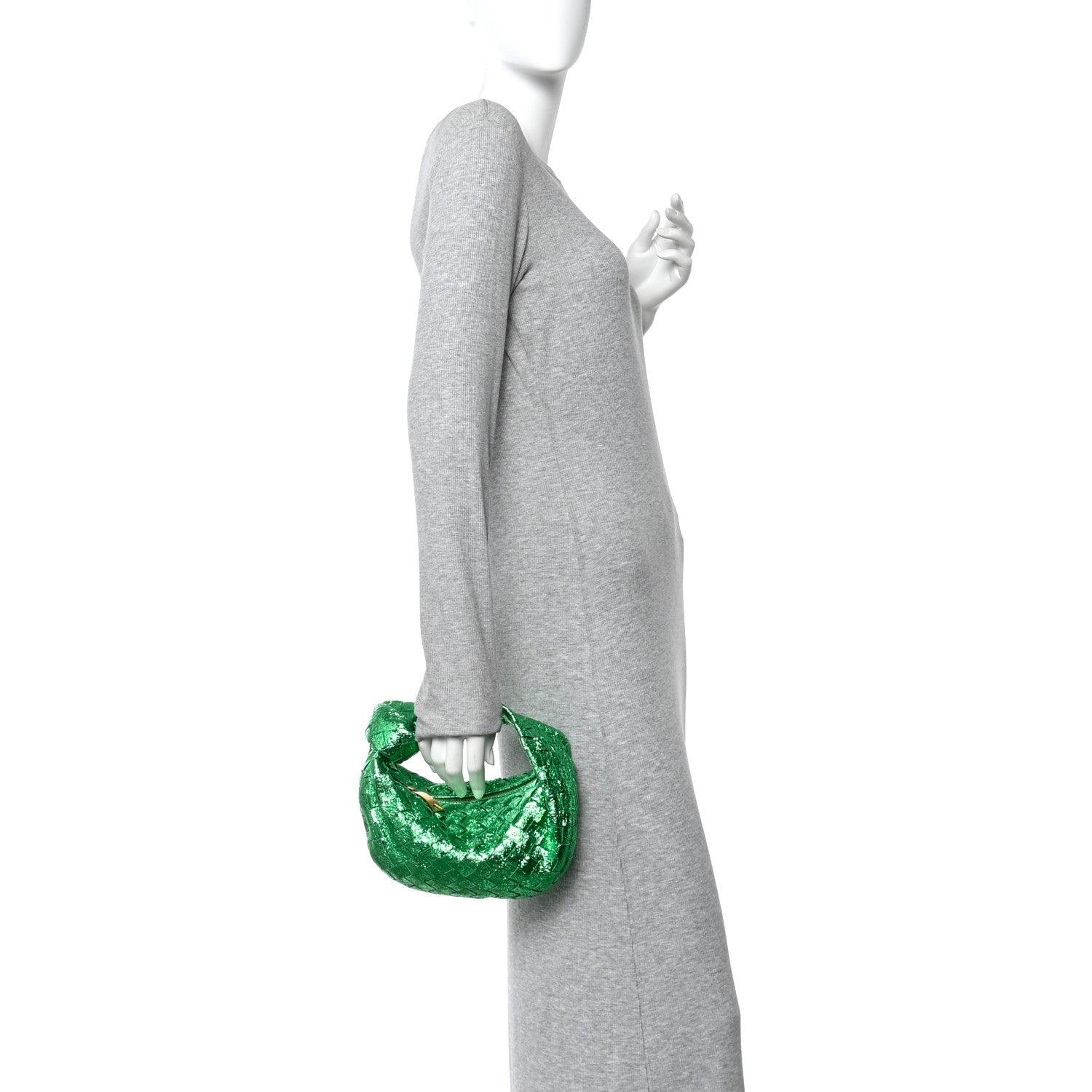 Bottega Veneta Metallic Nappa Intrecciato Mini Jodie Parakeet 2 of 10