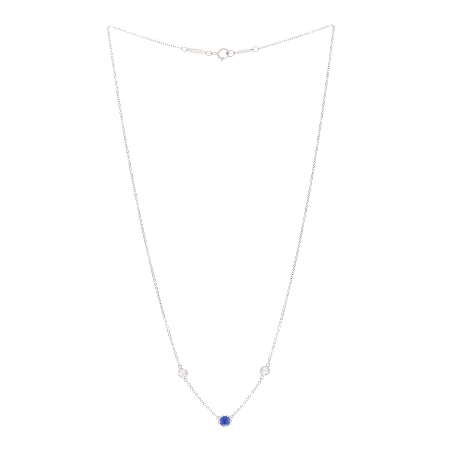 Platinum Diamond Blue Sapphire Color by the Yard Necklace