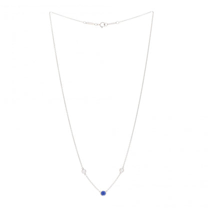 Tiffany Platinum Diamond Blue Sapphire Color by the Yard Necklace 3 of 5