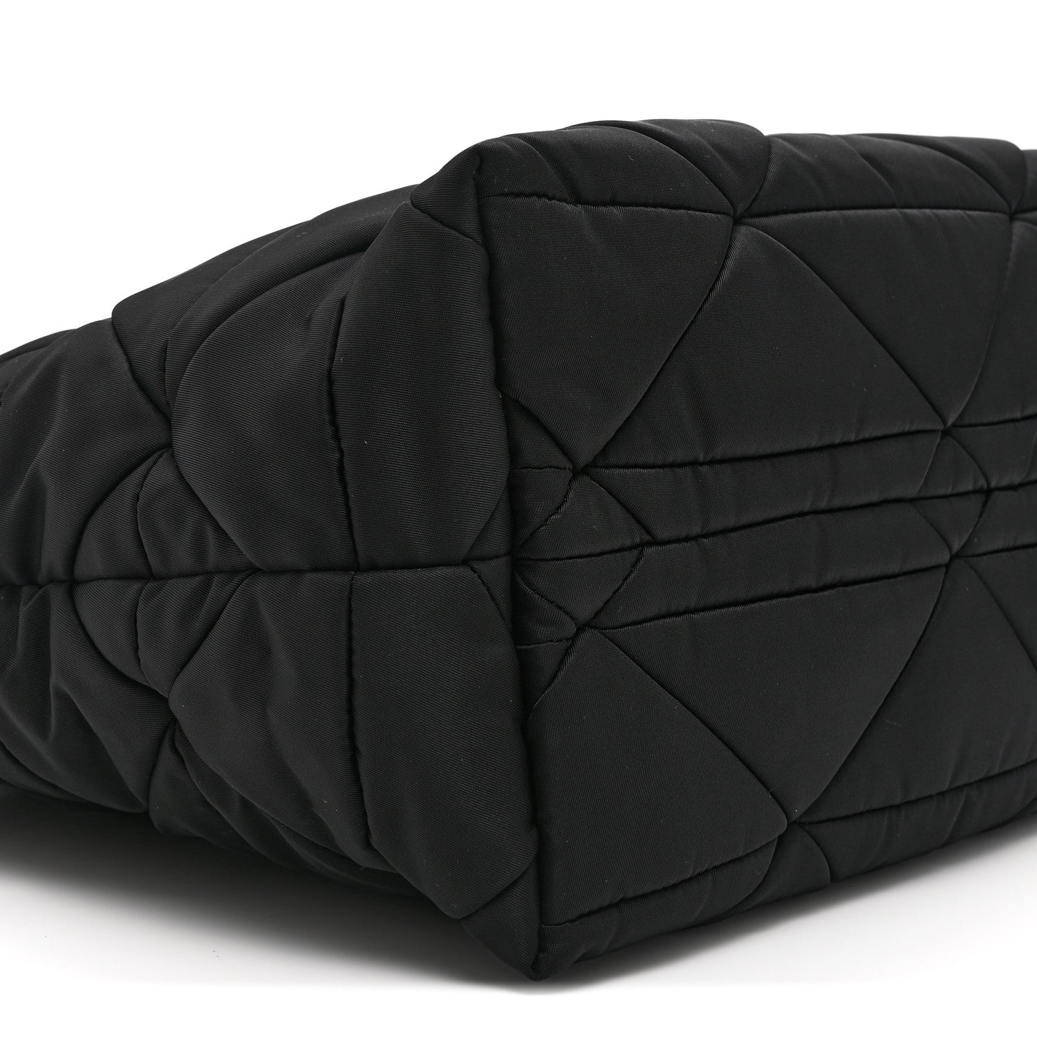 Prada Re-Nylon Nappa Triangle Quilted Padded Small Double Handled Zip Tote Black 9 of 10
