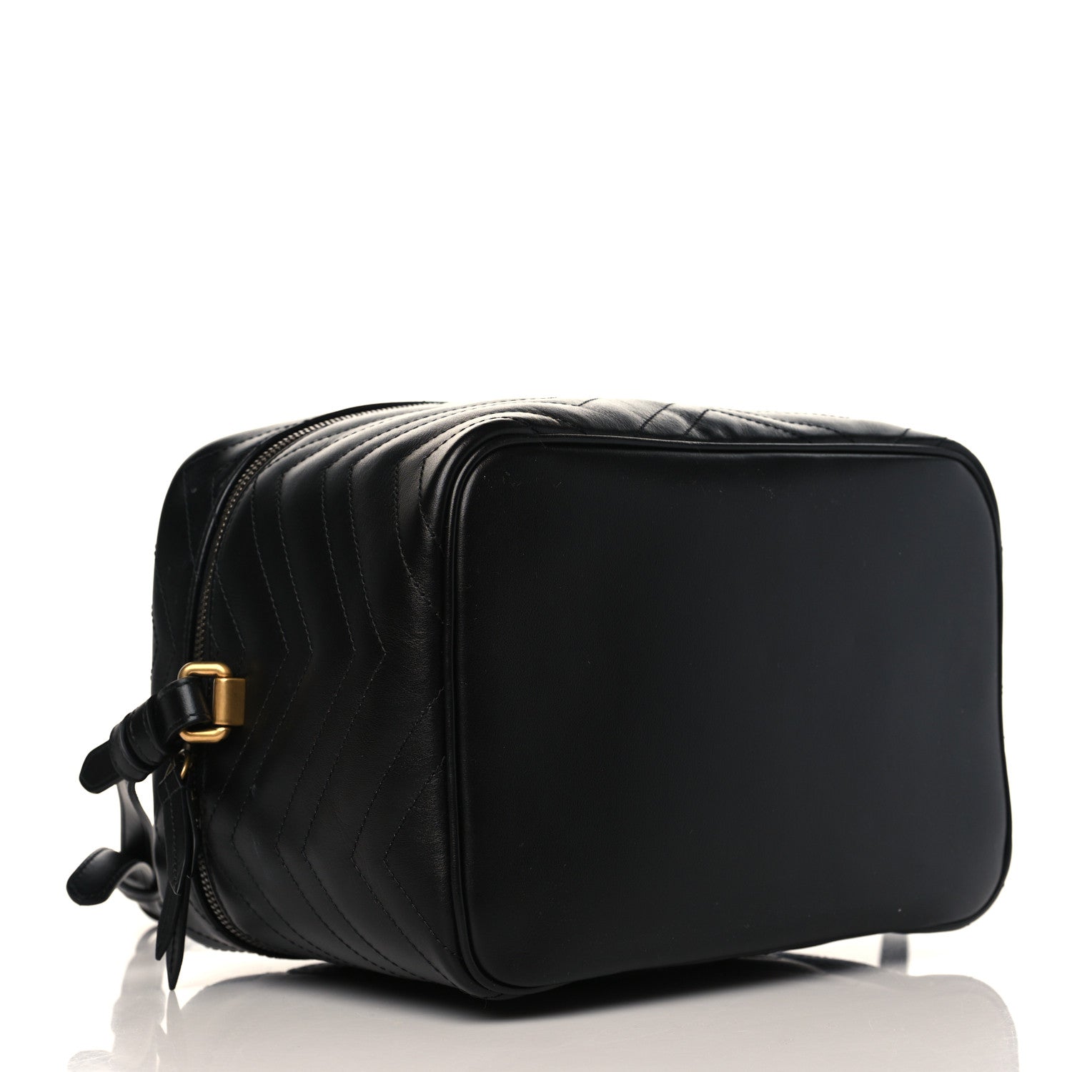Gucci Calfskin Matelasse Large GG Marmont Vanity Cosmetic Case Black 3 of 10