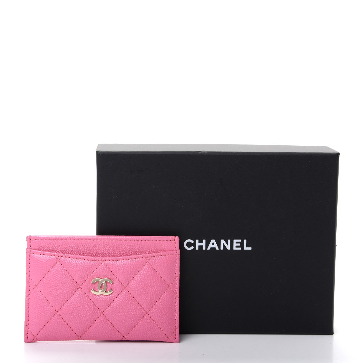 Chanel Caviar Quilted Card Holder Pink 9 of 9