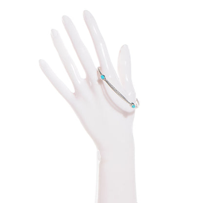 David Yurman Sterling Silver Turquoise Color Classics Cable Bangle Bracelet Set of 2 2 of 5