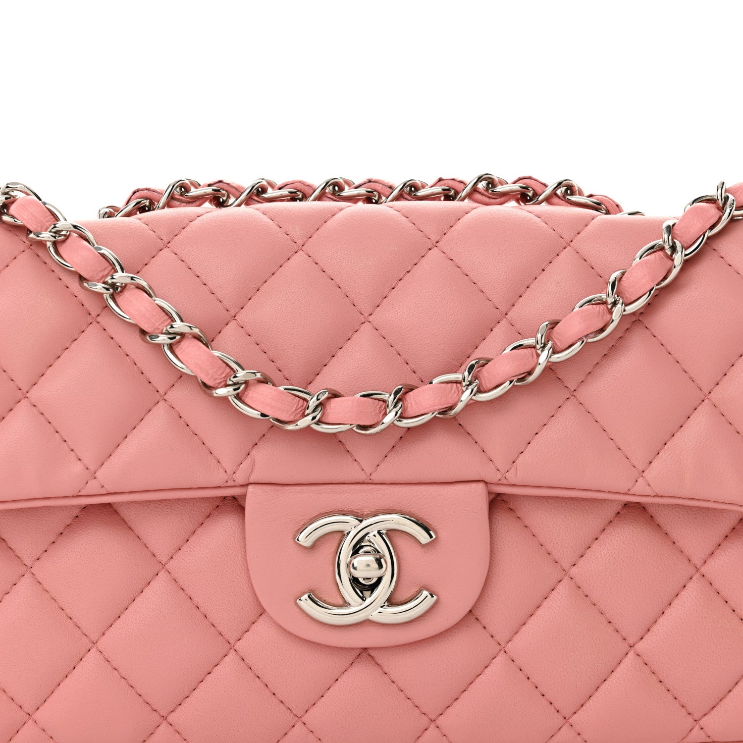 Chanel Lambskin Quilted East West Flap Pink 8 of 10