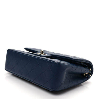 Chanel Lambskin Quilted Small Double Flap Dark Blue 7 of 8