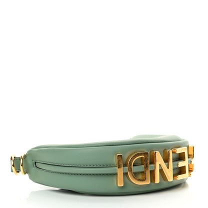 Fendi Vitello Grace New Matte Nano Fendigraphy Hobo Charm Menta 4 of 11