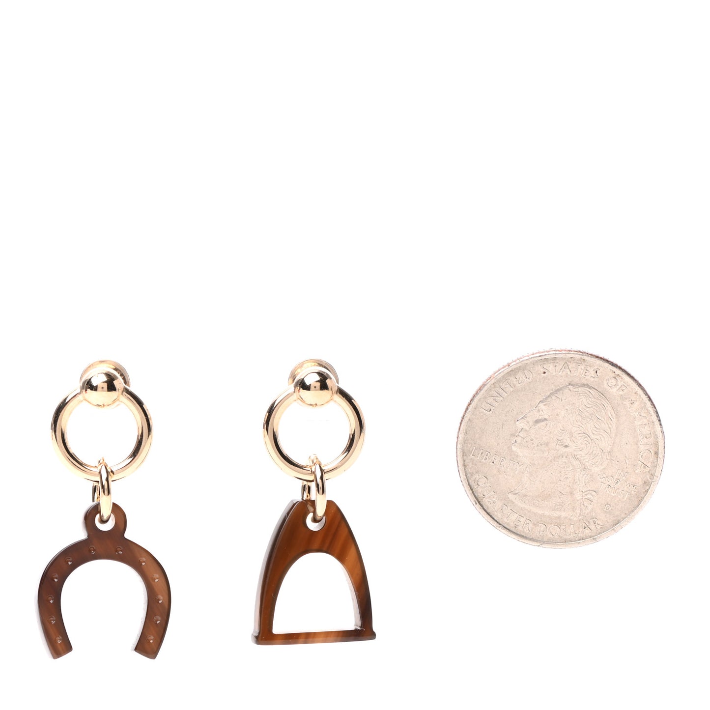 Permabrass Buffalo Horn Amulettes Equestre Earrings