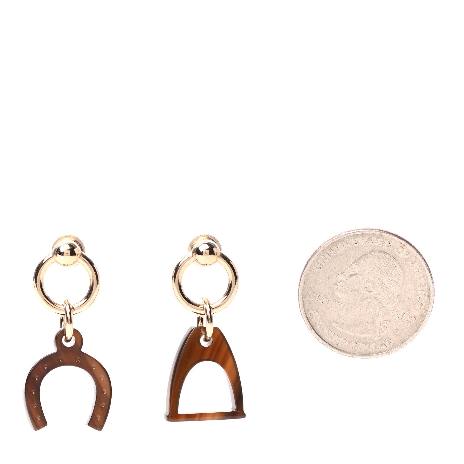 Hermes Permabrass Buffalo Horn Amulettes Equestre Earrings 2 of 5