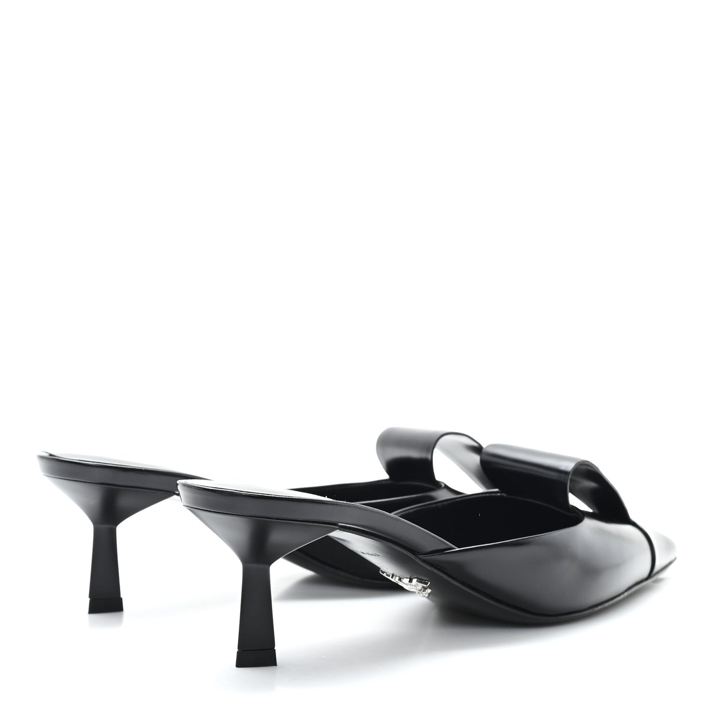 Spazzolato Logo Pointed Toe 55mm Mules 37 Black