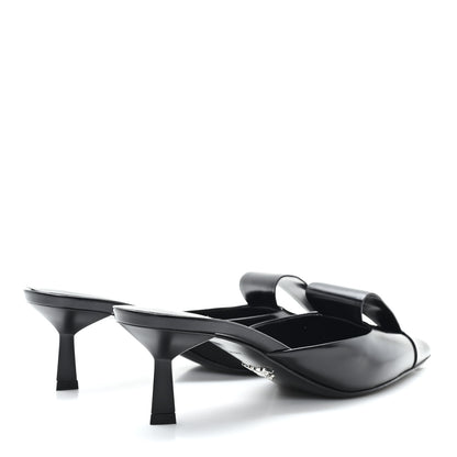 Prada Spazzolato Logo Pointed Toe 55mm Mules 37 Black 5 of 8
