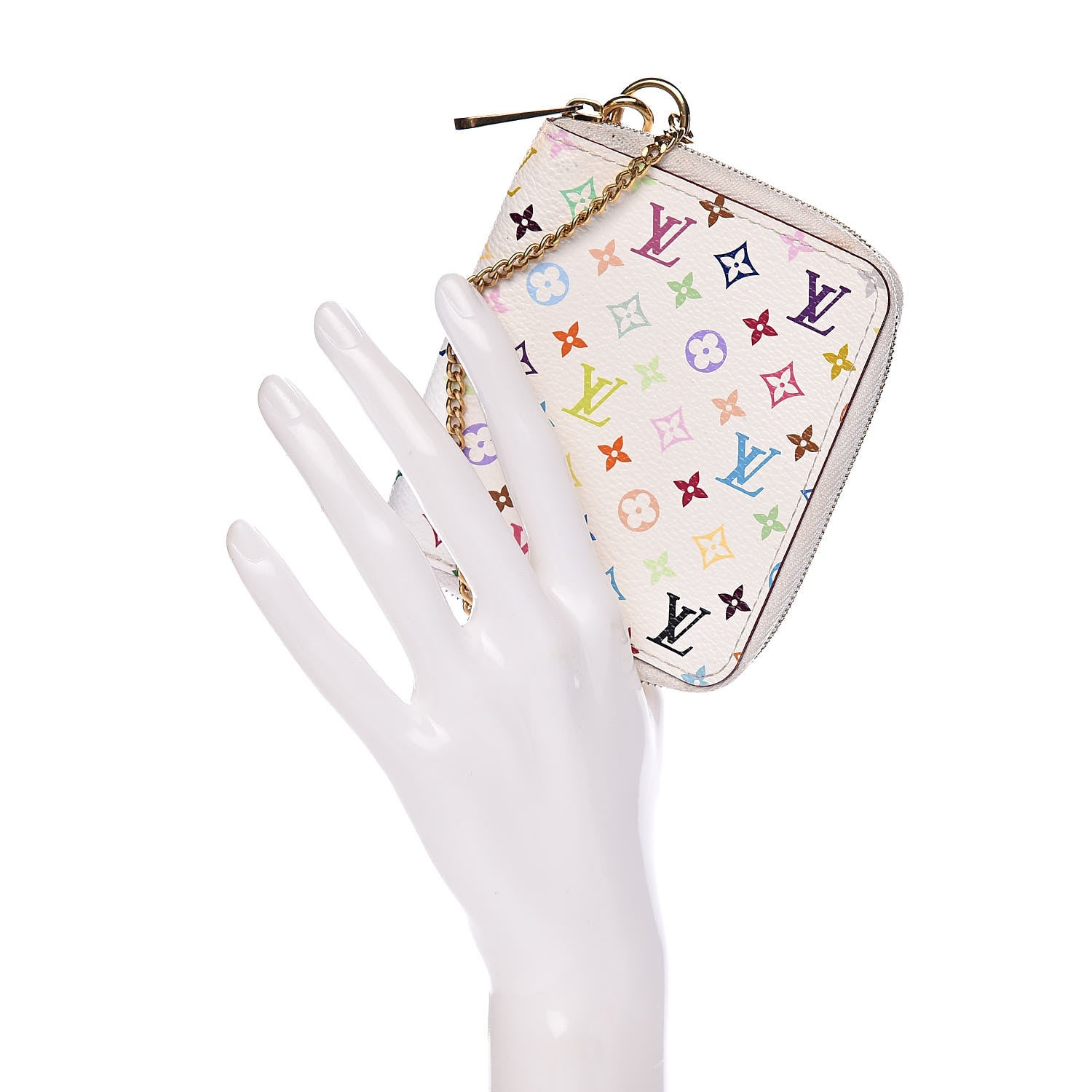Louis Vuitton Monogram Multicolor Zippy Coin Purse Compact Wallet White 2 of 8