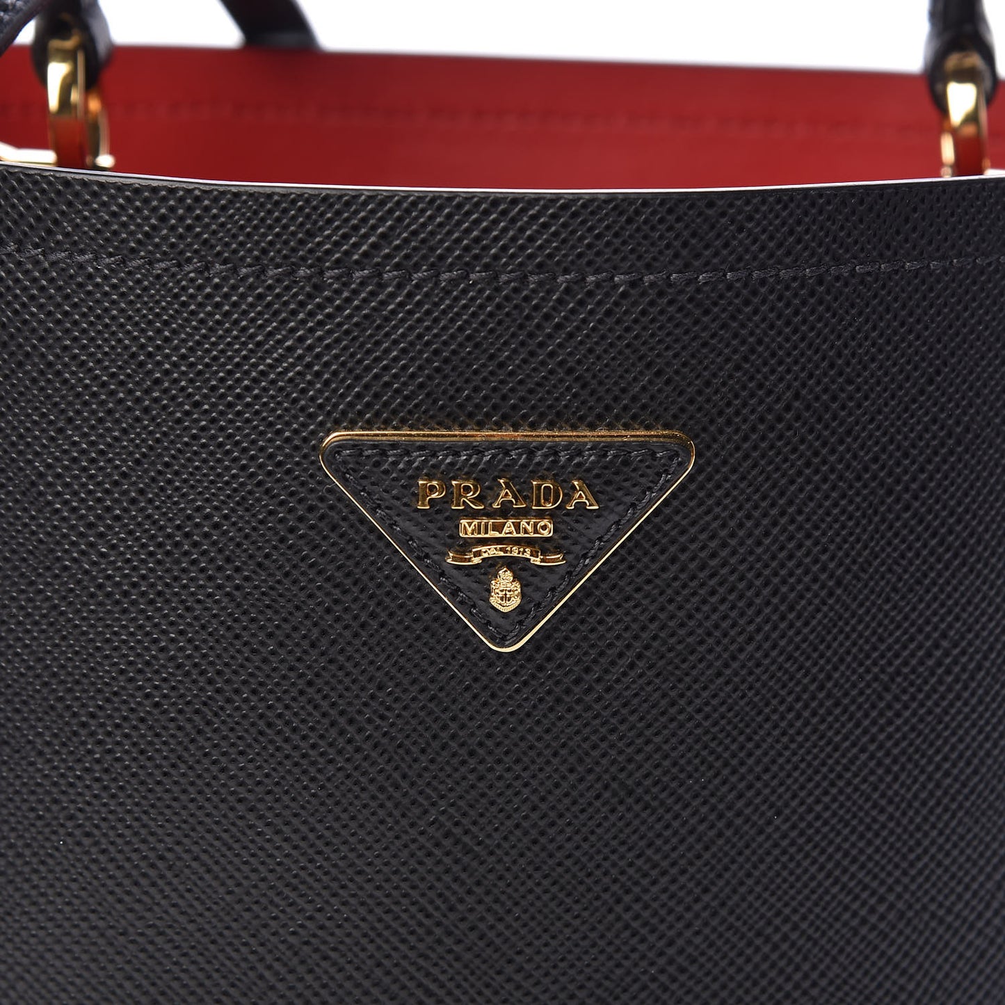 Saffiano Cuir Medium Panier Bucket Bag Black Fuoco