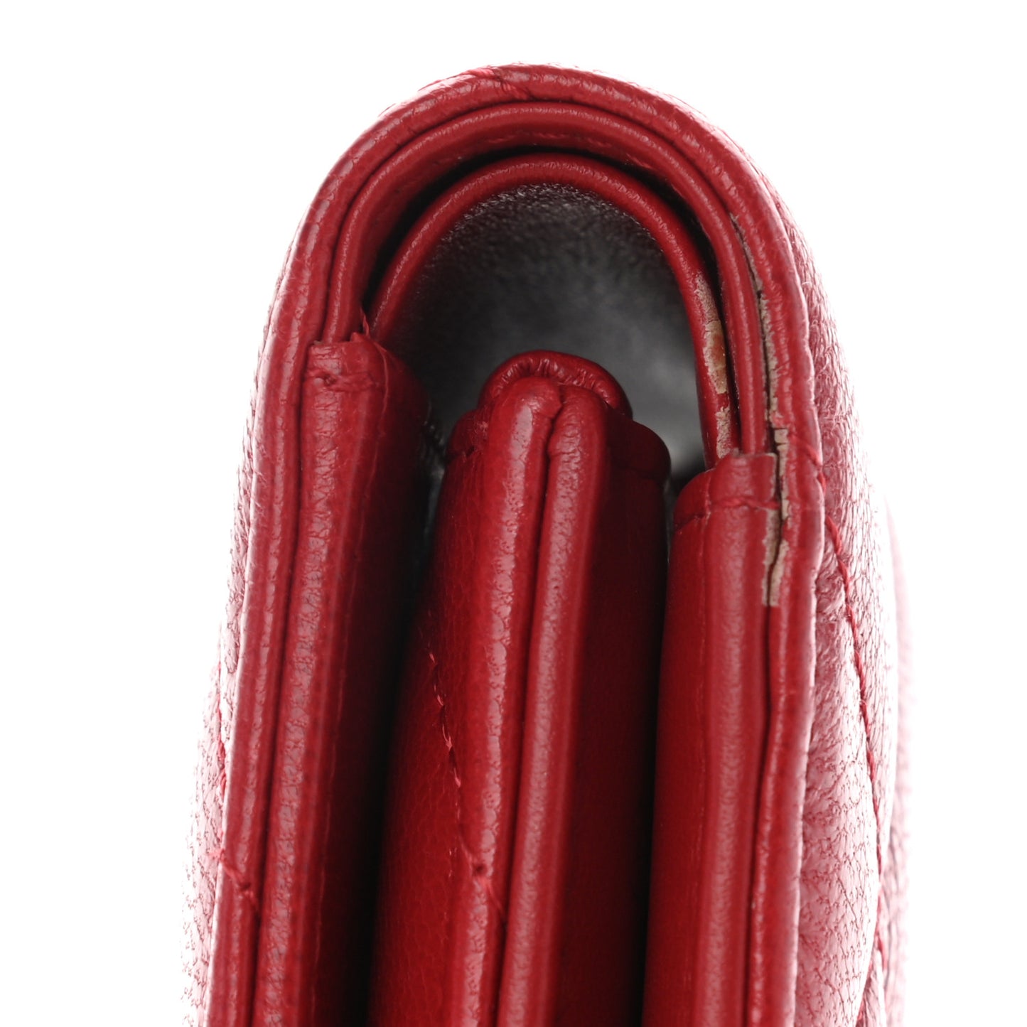 Goatskin Quilted Chanel 19 Small Flap Wallet Red