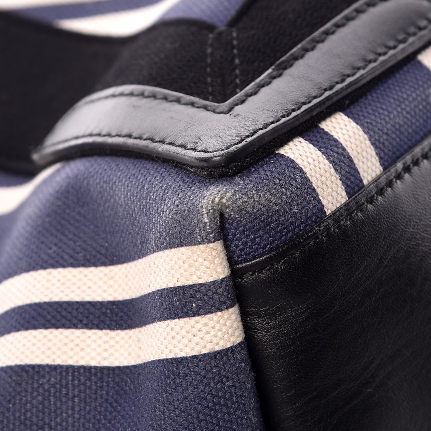 Canvas Navy Striped Cabas M Navy