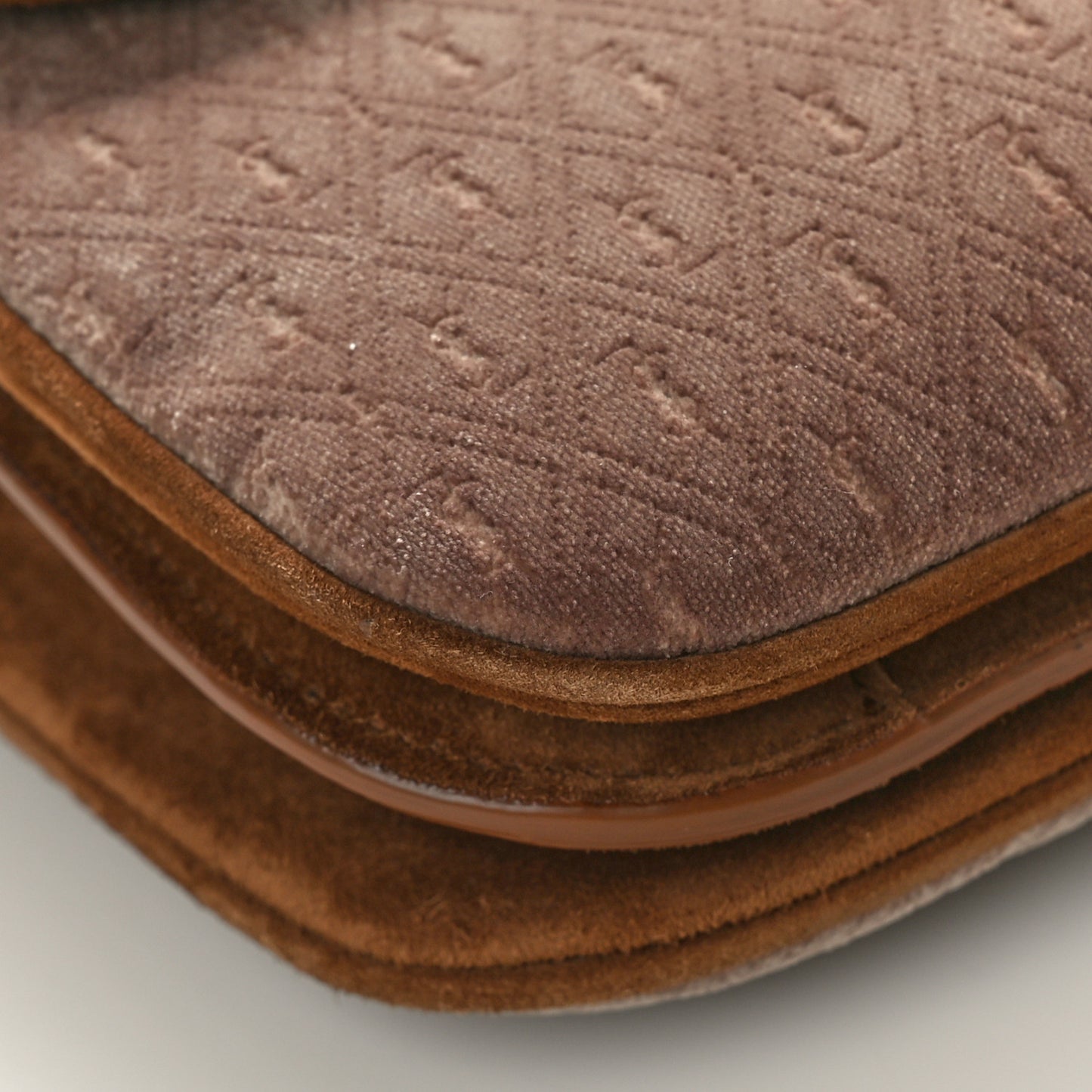 Suede All-Over Monogram Small Le Monogramme Satchel Brown