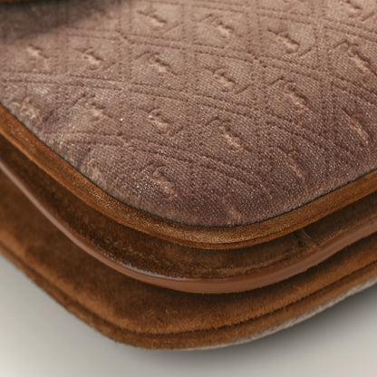 Saint Laurent Suede All-Over Monogram Small Le Monogramme Satchel Brown 9 of 10