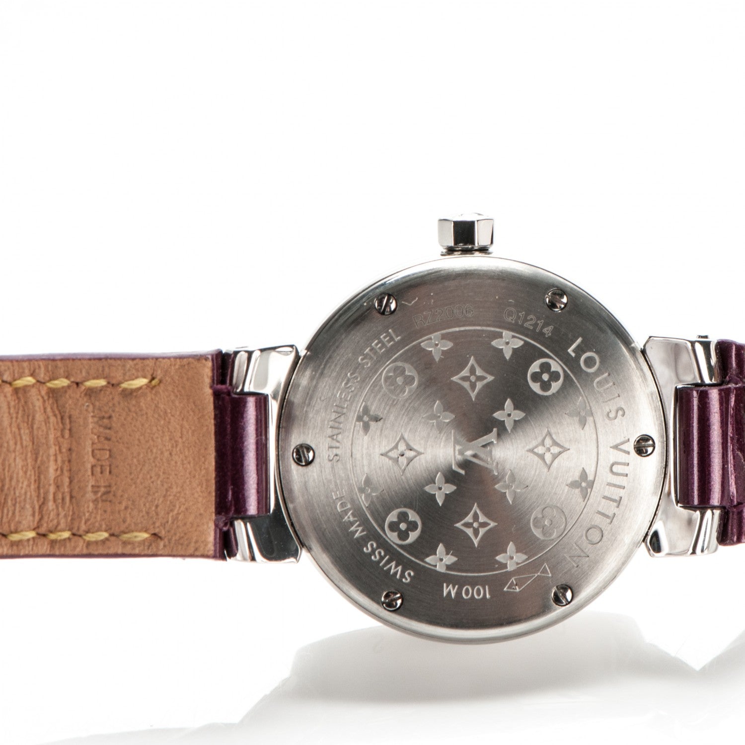 Louis Vuitton Stainless Steel Vernis Diamond Ruby 28mm Tambour Quartz Watch 5 of 7