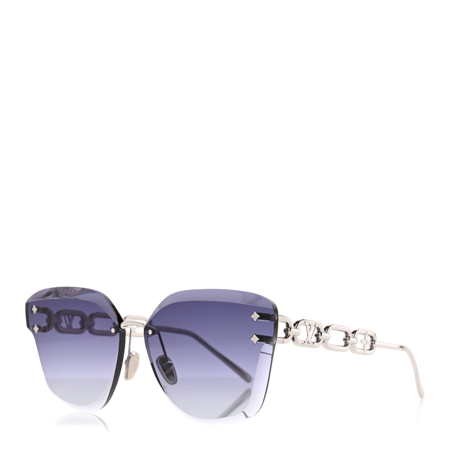Louis Vuitton Metal LV Jewel Sunglasses Z2142U Silver Grey 1 of 6