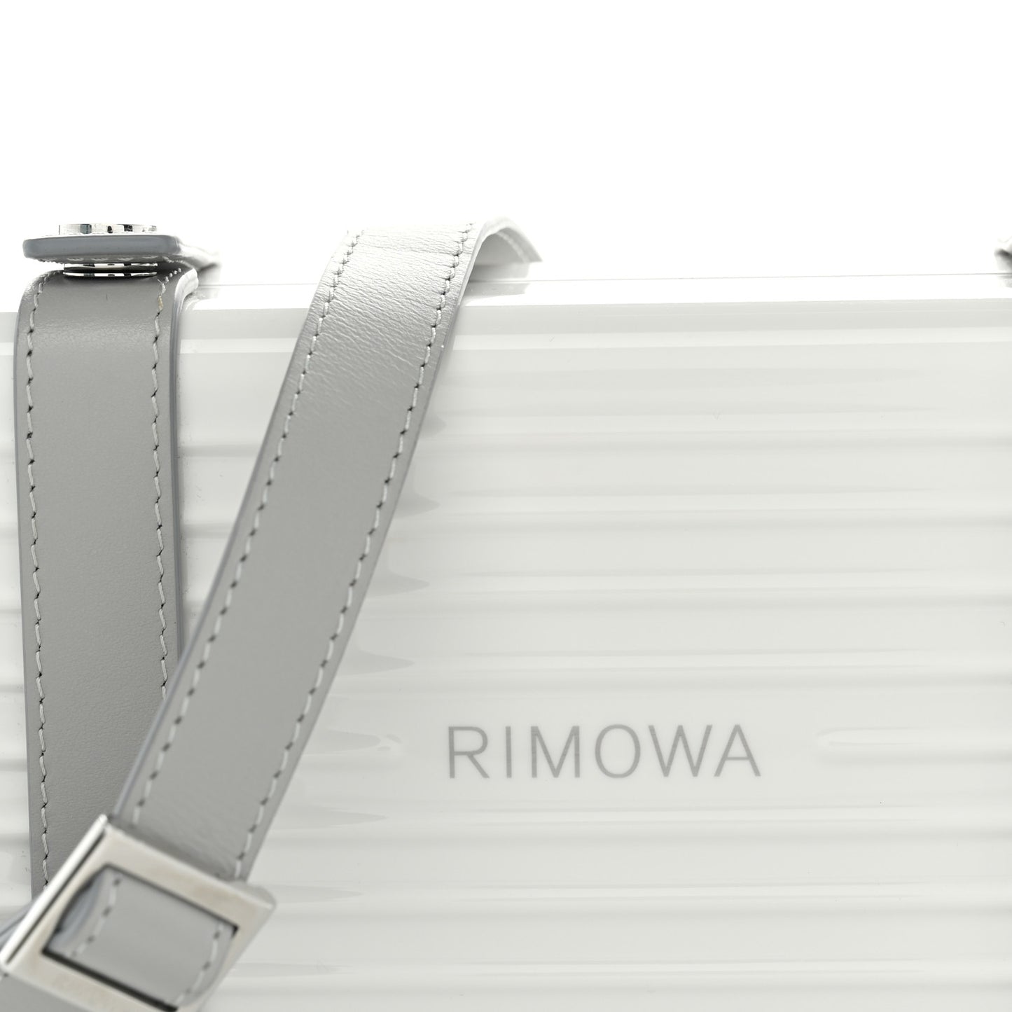 Gloss Polycarbonate Personal Cross-Body Bag White Grey
