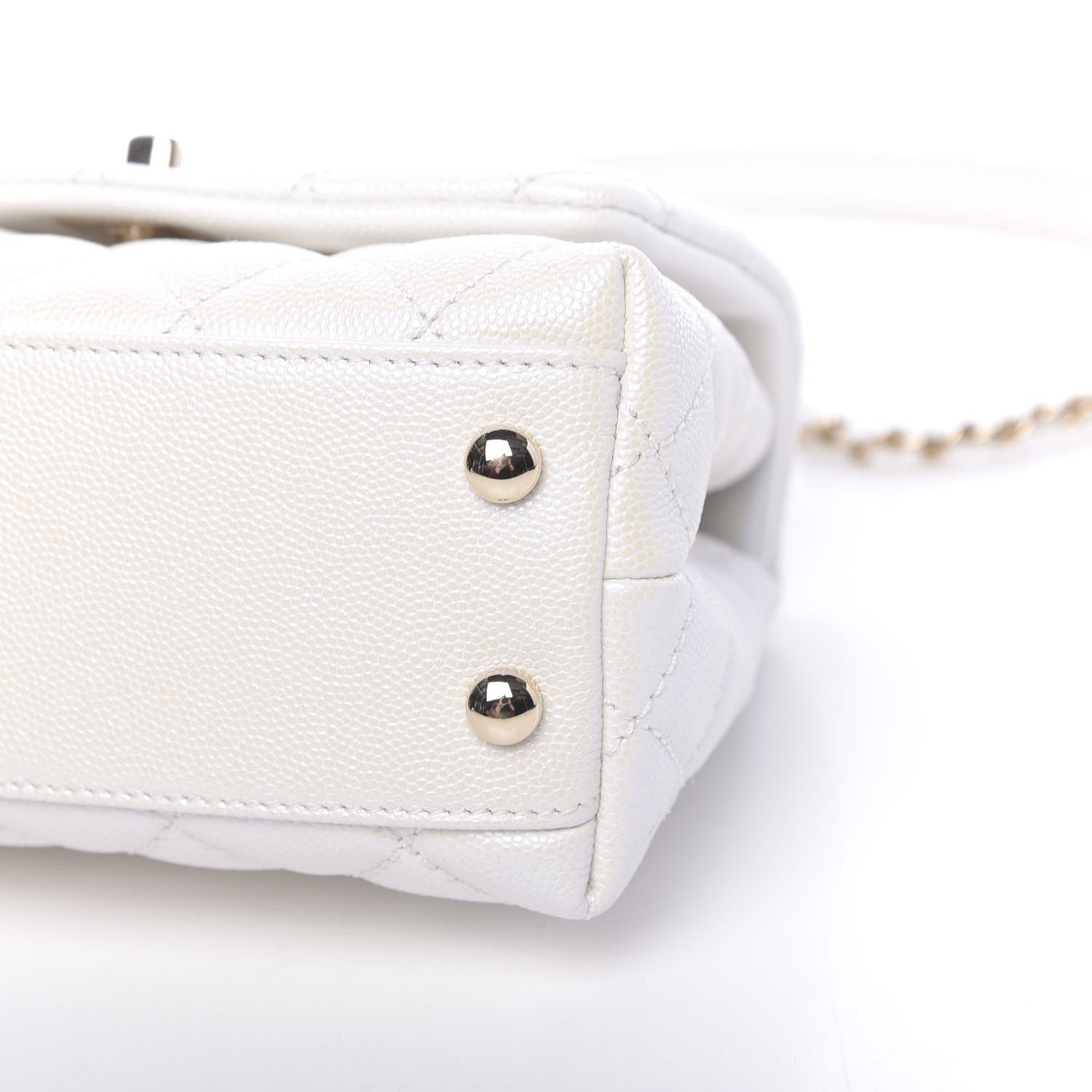 Chanel Iridescent Caviar Quilted Extra Mini Coco Handle Flap Ivory 10 of 11