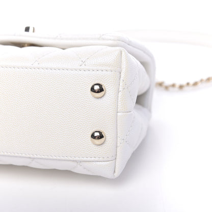 Chanel Iridescent Caviar Quilted Extra Mini Coco Handle Flap Ivory 10 of 11