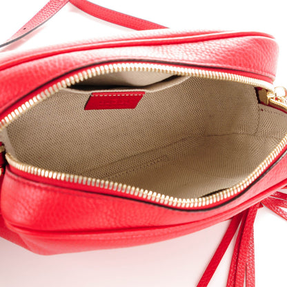 Gucci Pebbled Calfskin Small Soho Disco Bag Tabasco Red 5 of 7