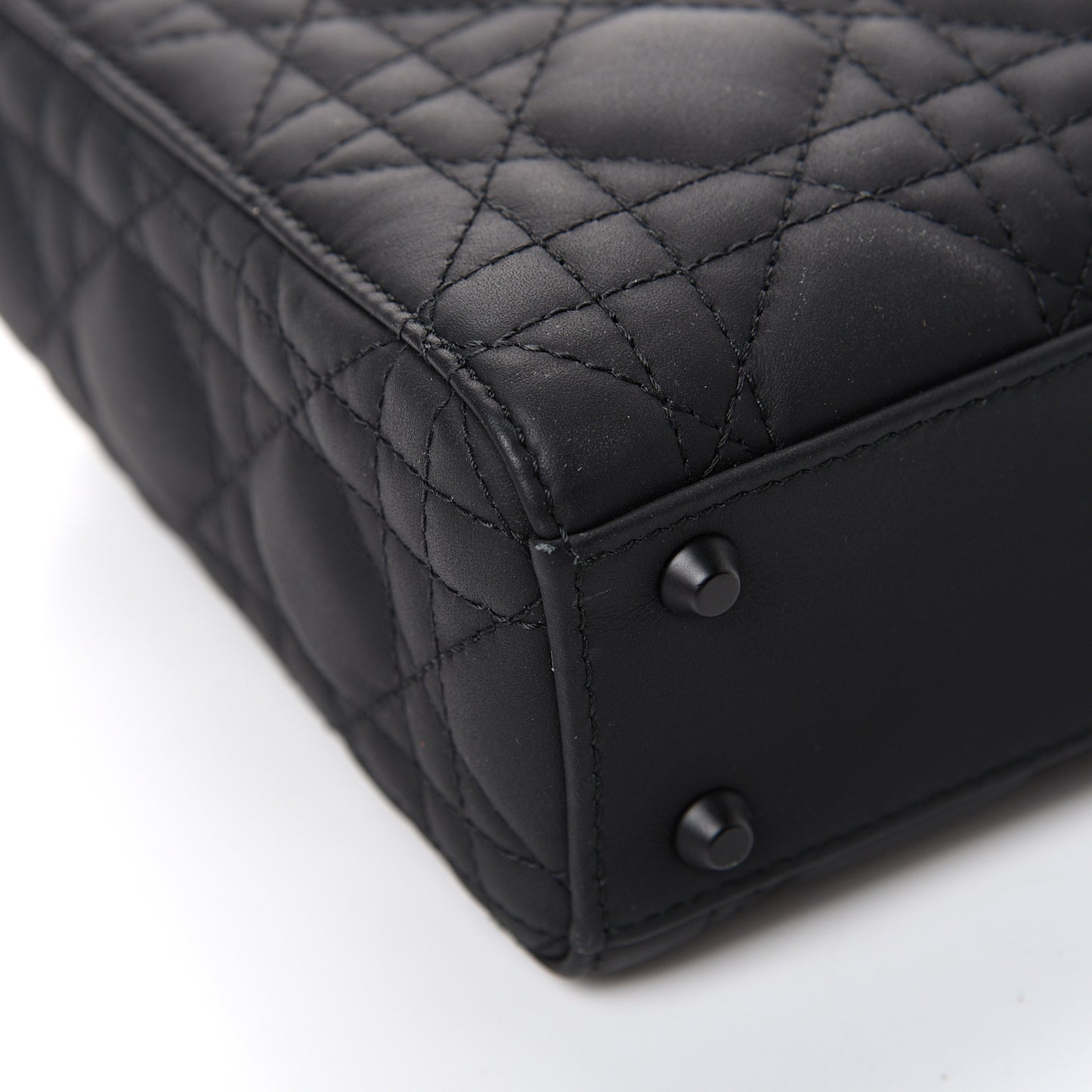 Ultra Matte Calfskin Cannage Mini Lady Dior Black
