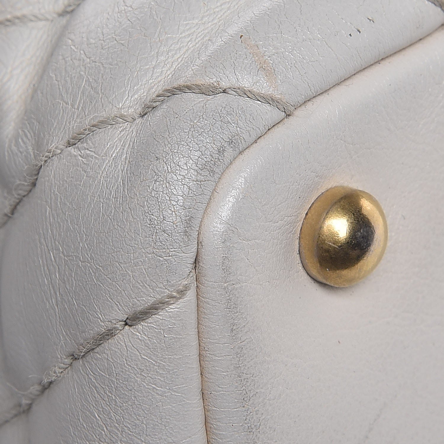 Chanel Calfskin Surpique Chevron Tote White 10 of 16