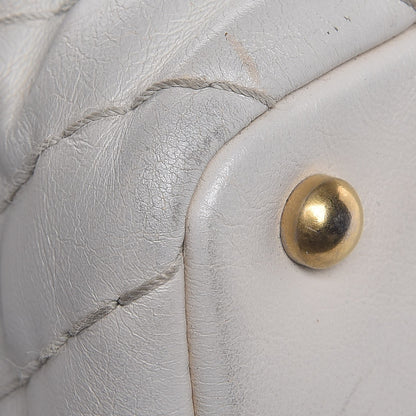Chanel Calfskin Surpique Chevron Tote White 10 of 16