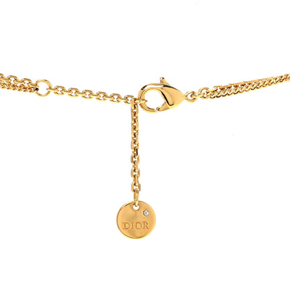 Christian Dior Metal Crystal Petit CD Double Necklace Gold 5 of 6