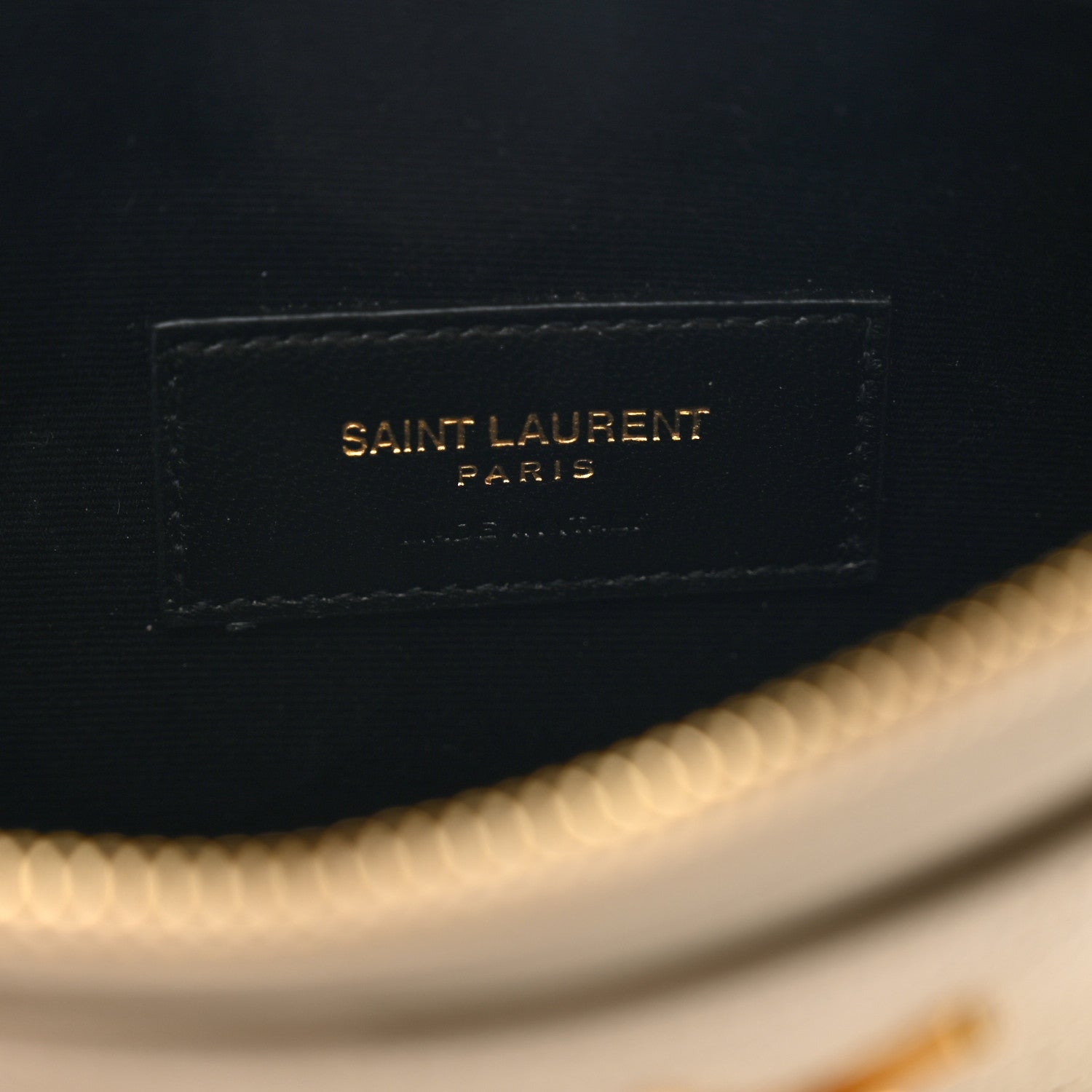 Saint Laurent Grain De Poudre Matelasse Chevron Monogram Bill Pouch Blanc Vintage 6 of 8