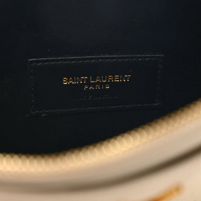 Saint Laurent Grain De Poudre Matelasse Chevron Monogram Bill Pouch Blanc Vintage 6 of 8