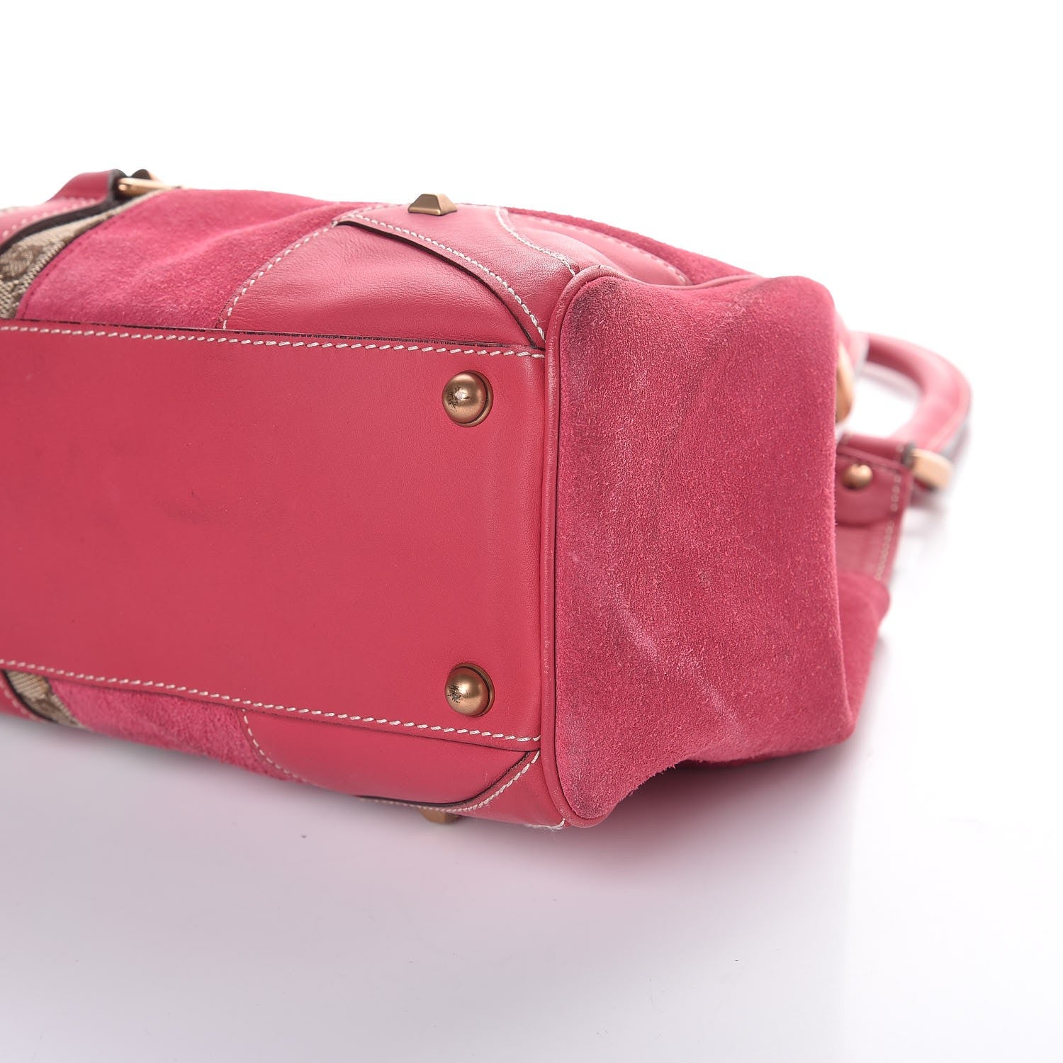 Gucci Suede Monogram Large Bardot Pink 24 of 25