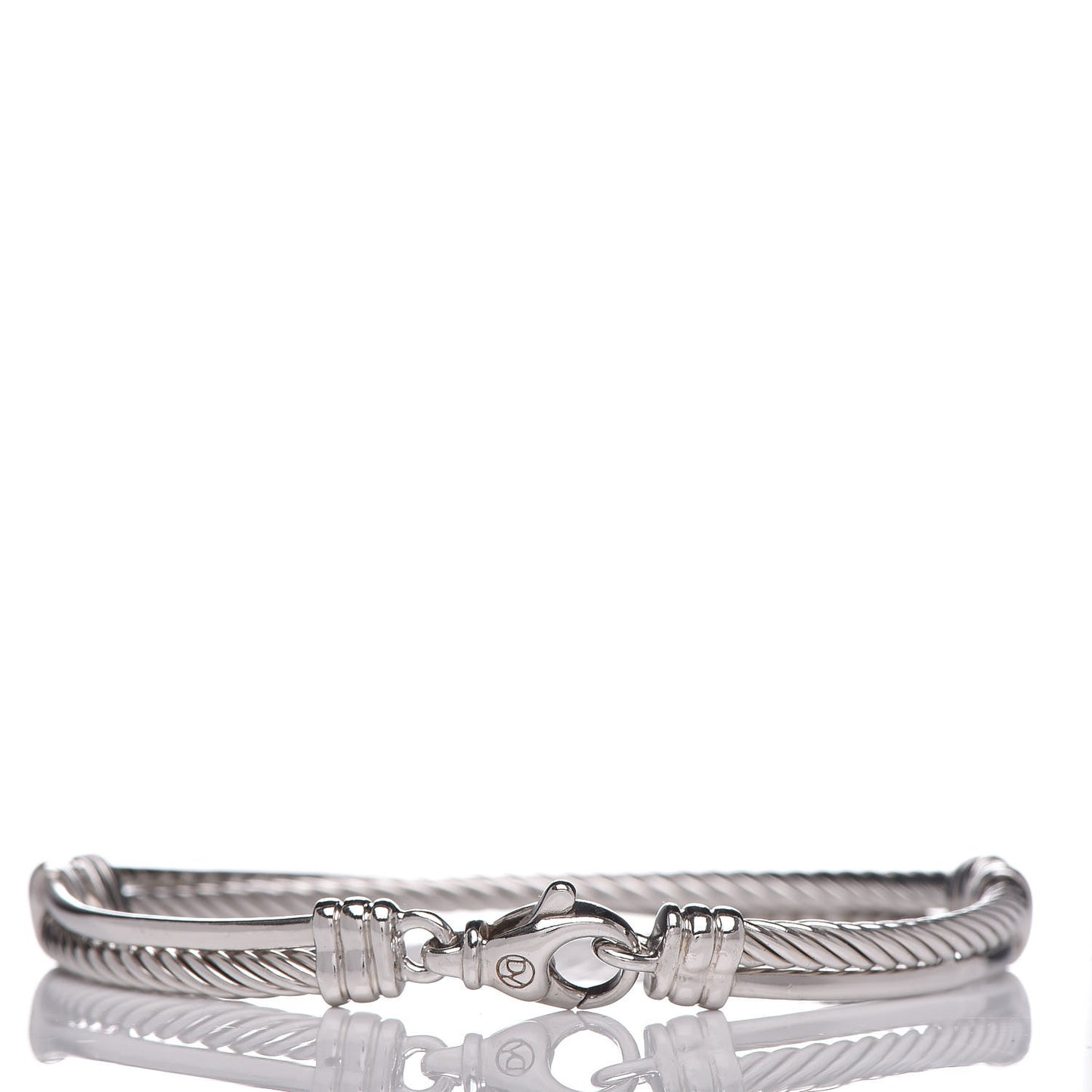 Sterling Silver Diamond 3mm Crossover Bracelet
