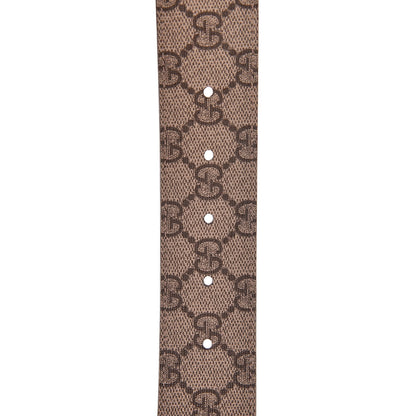 Gucci GG Supreme Monogram Selleria Calfskin Interlocking G 40mm Belt 90 36 Beige Ebony Cocoa 4 of 6
