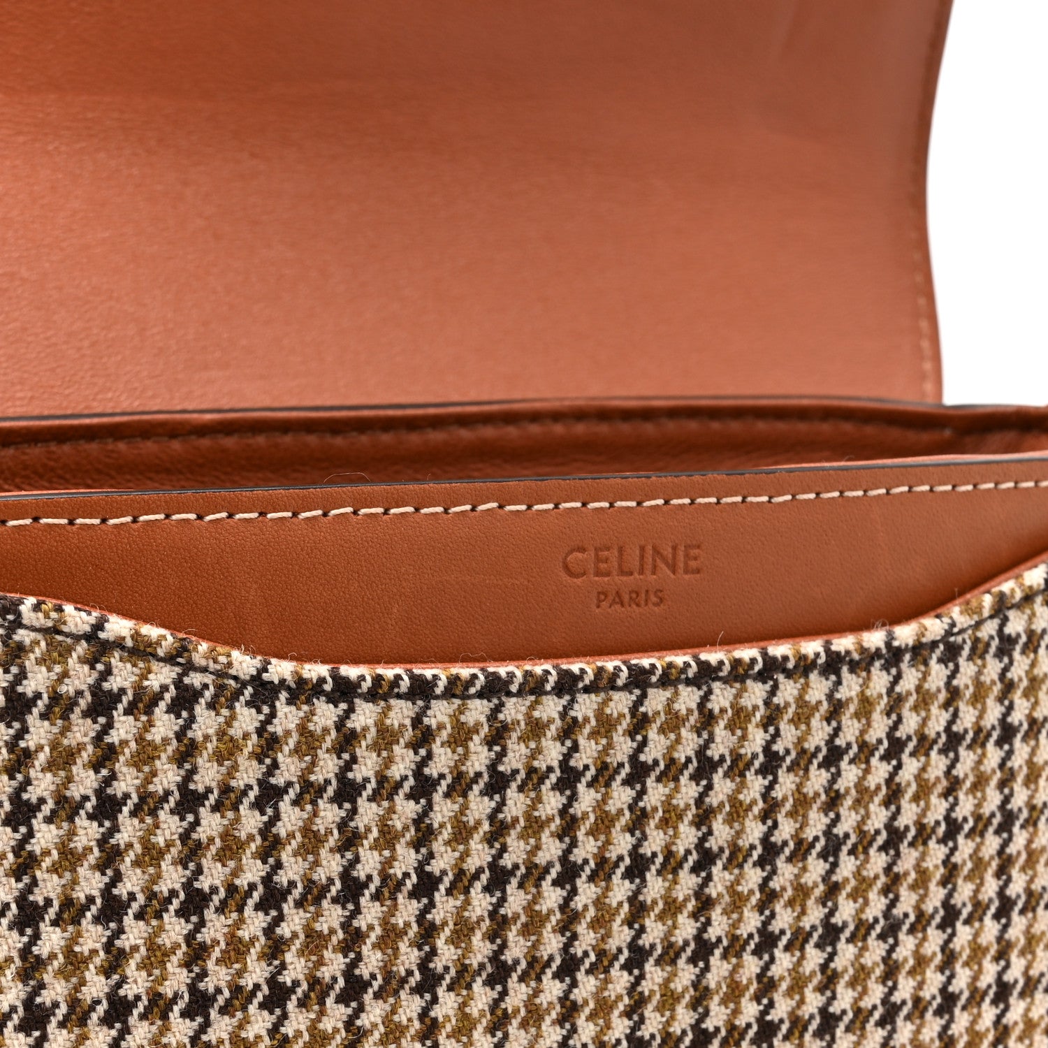 Celine Natural Calfskin Tweed Besace Small 16 Tan 12 of 14