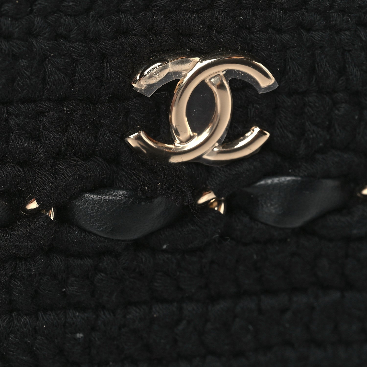 Chanel Lambskin Crochet Small Vanity Case With Chain Black 10 of 10