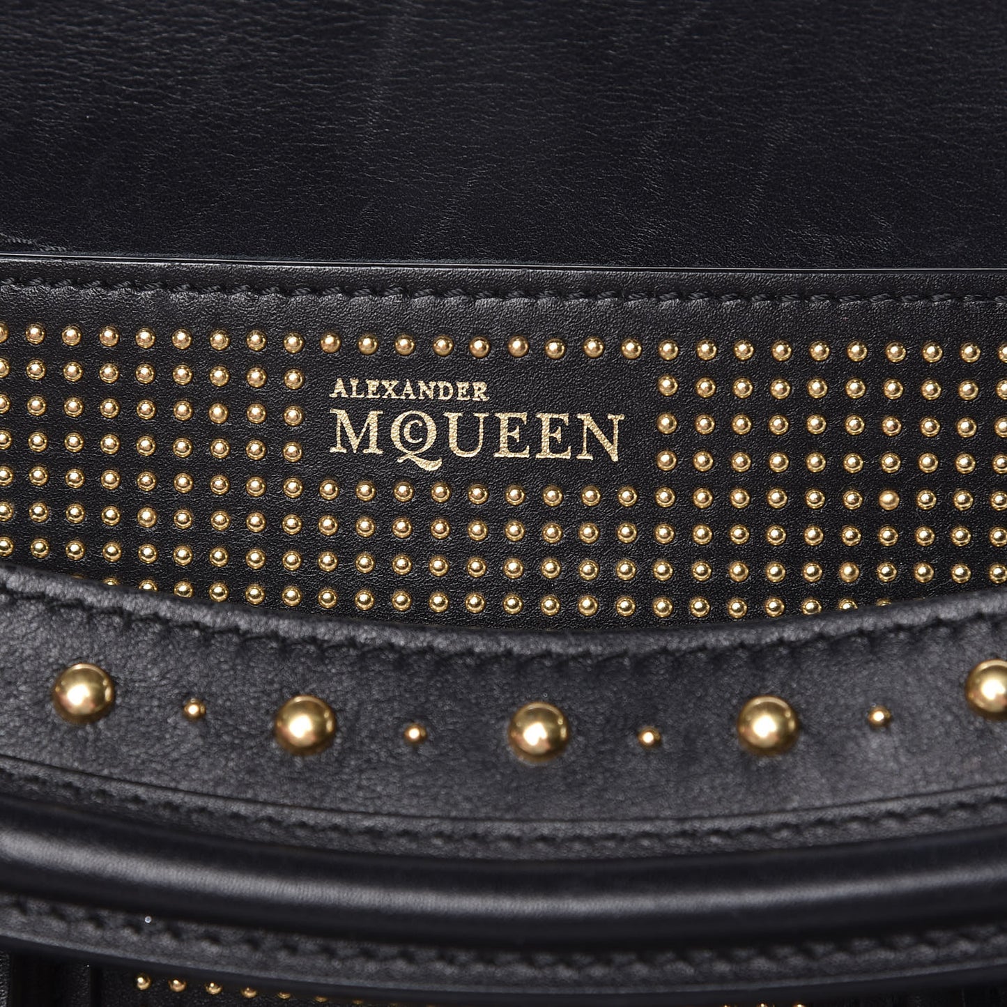 Calfskin Studded Large Heroine Black