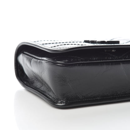 Saint Laurent Crinkled Calfskin Matelasse Monogram Niki Chain Wallet Black 5 of 9