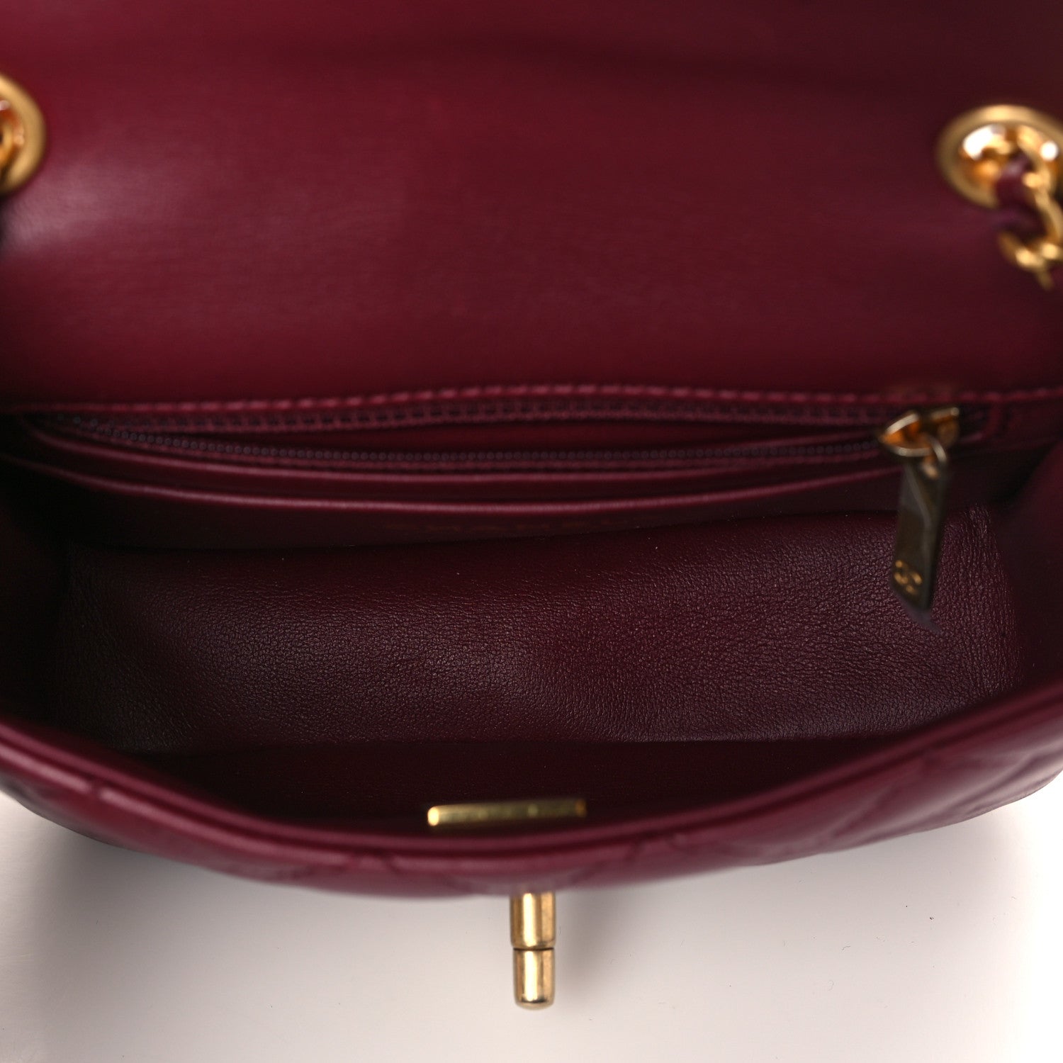 Chanel Lambskin Enamel Quilted Mini Coco Hearts Square Flap Burgundy 5 of 9