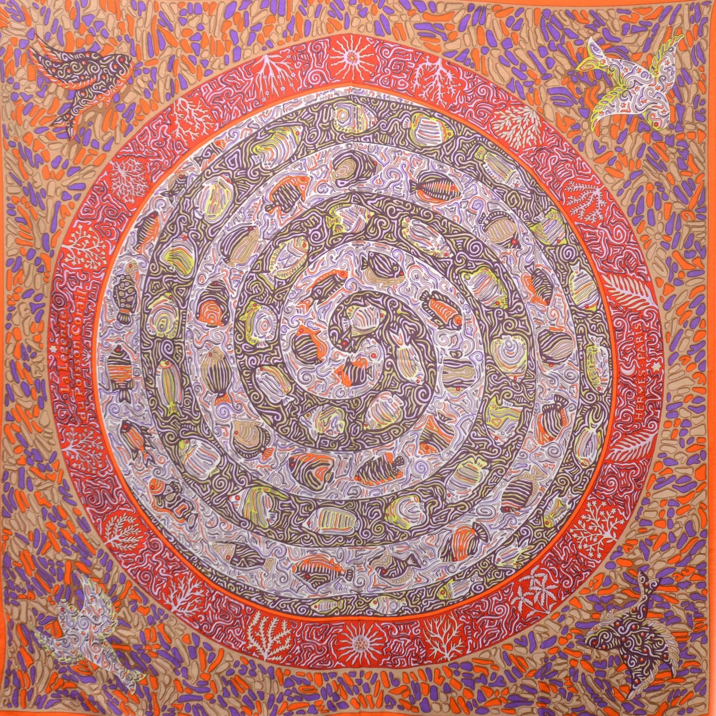 Cashmere Silk La Legende Du Poisson Corail Shawl 140