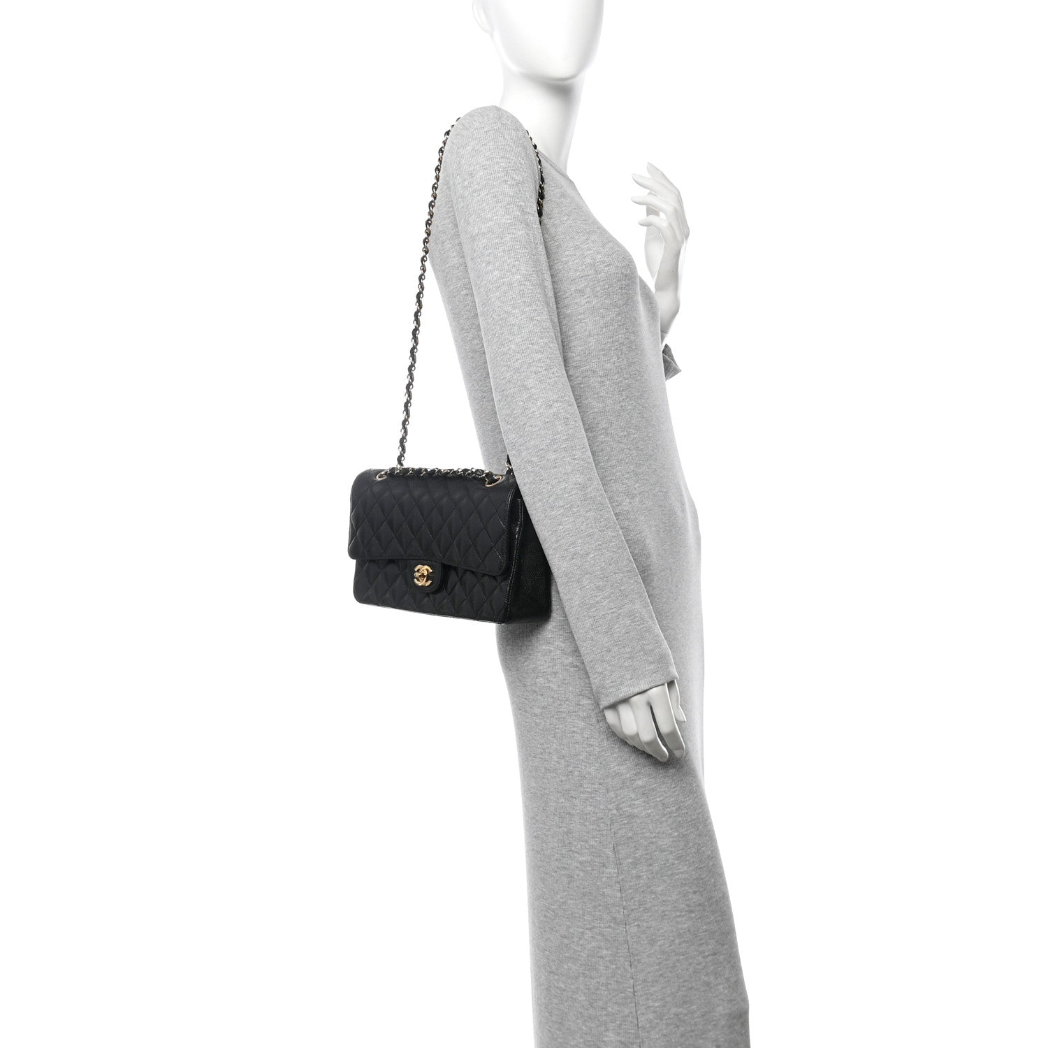 Chanel Caviar Quilted Medium Double Flap Black 2 of 11