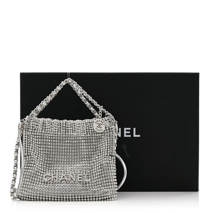 Chanel Crystal Embellished Metallic Lambskin Mini Chanel 22 Silver 11 of 11