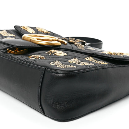 Gucci Calfskin Matelasse Animal Studs Medium GG Marmont Shoulder Bag Black 11 of 11