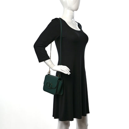 Valentino Garavani Grainy Calfskin Small VSling Shoulder Bag English Green 2 of 11