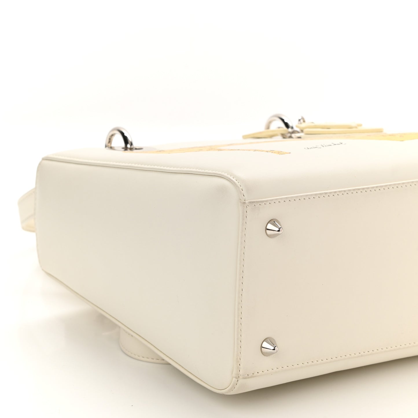 X Andy Warhol Calfskin Medium Lady Dior White
