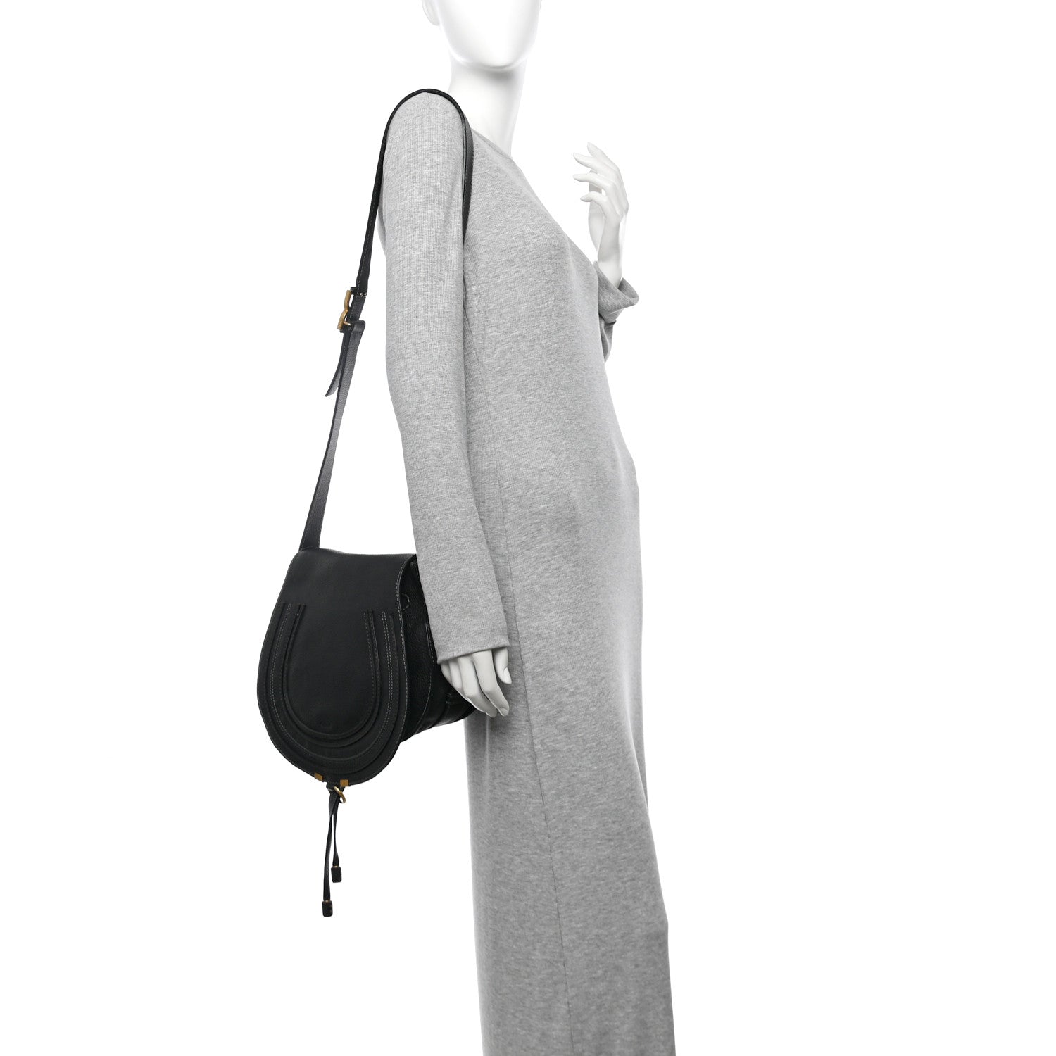Chloe Calfskin Medium Marcie Round Crossbody Bag Black 2 of 9