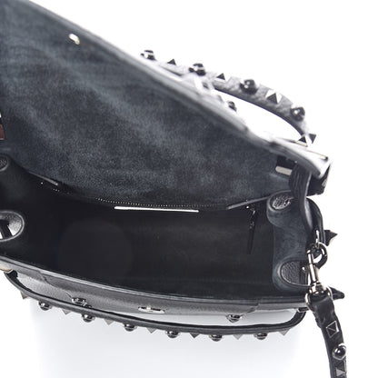 Valentino Garavani Grainy Calfskin Onyx Small My Rockstud Rolling Frame Bag Black 5 of 9