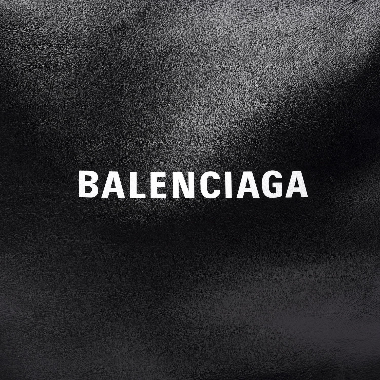 Balenciaga Calfskin Printed Logo Small Market Shopper Tote Black 11 of 12