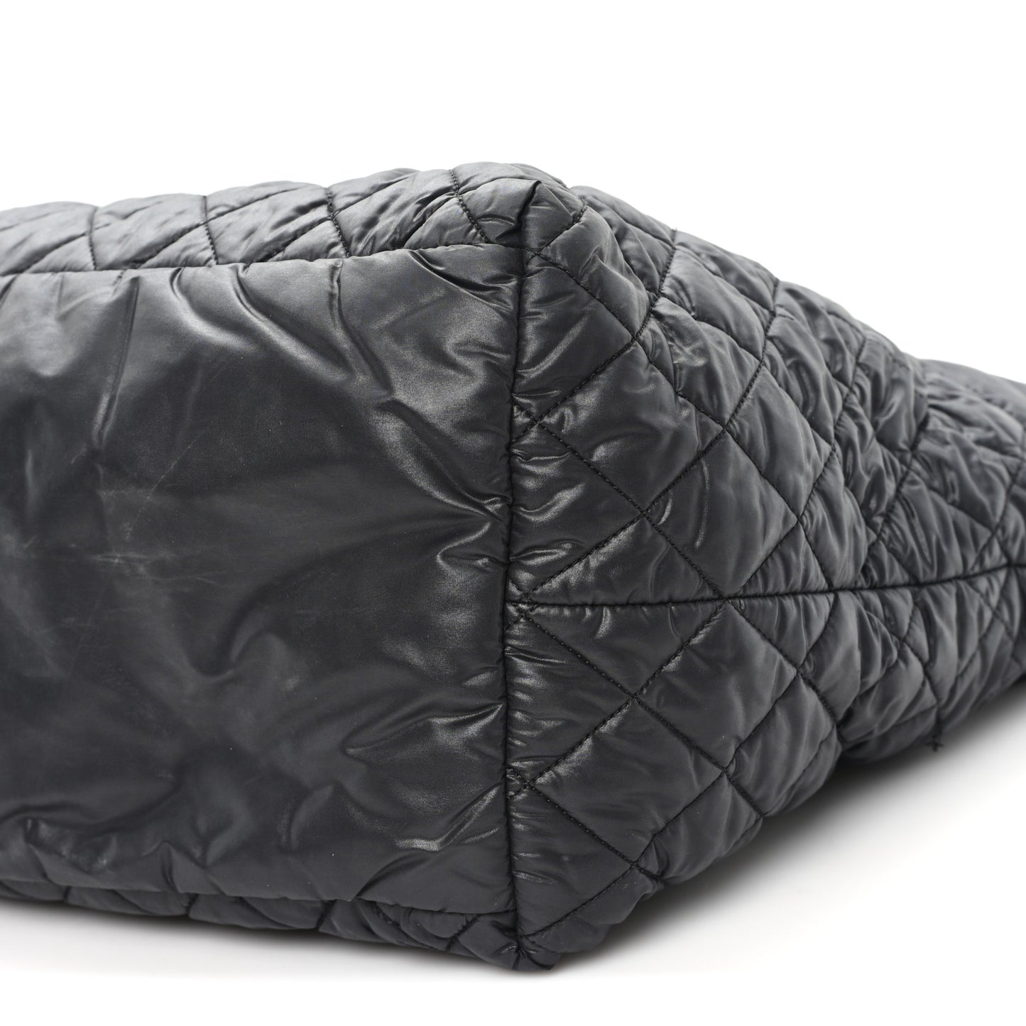 Nylon Quilted Large Coco Cocoon Tote Black